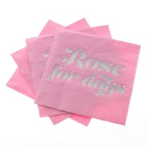 Rose For Days Foil Party/Beverage/Cocktail Napkins |  9.75" square