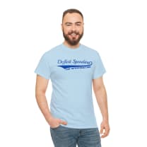 Deficit Spending for Infrastructure Unisex Heavy Cotton Tee - Color: Light Blue, Size: S