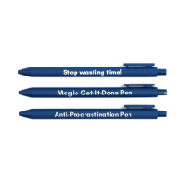 Anti-Procrastination Pen Set 💡 | Gel Click Pen Gift Set | 3 Pens in Navy