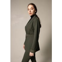 Women's Olive Blazer with Front Buttons