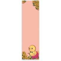 Spring Chick Magnetic List Notepad in Pink | Holds to Fridge with Strong Magnet | 9.5" x 2.75"