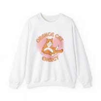 Orange Cat Energy Unisex Heavy Blend™ Crewneck Sweatshirt Sizes SM-5XL | Plus Size Available