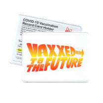 Vaxxed To The Future Flexible Vinyl Vaccination Card Holder in White or Black - Color: White