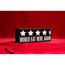 Would Eat Here Again 4.5 Stars Wooden Box Sign | 9" x 3.25"