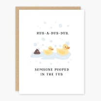 Rub-A-Dub New Baby Card | 4.5" x 5.3" Blank Card