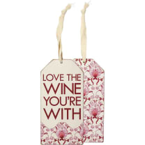 Love the Wine You're With Wooden Bottle Tag