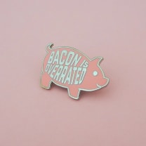 Bacon Is Overrated Enamel Pin With Pig Design