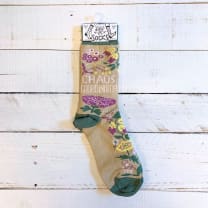 Chaos Coordinator Funny Socks in Green and Floral