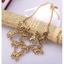 F*ck Yeah Horses Statement Necklace in Gold