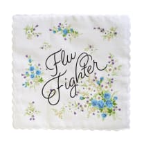 Flu Fighter Hankie Retro Floral Print Cotton Handkerchief