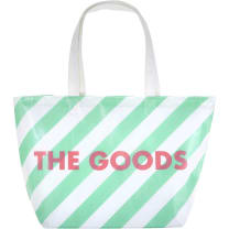 The Goods Cooler Insulated Tote Bag in Green and White Stripes | Soft Flexible Cooler