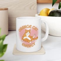 Orange Cat Energy Ceramic Mug 11oz - Size: 11oz