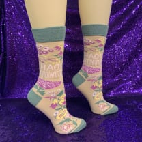 Chaos Coordinator Funny Socks in Green and Floral | Gift for Her