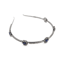 Royal Sapphire Tiara Crown in Blue and Silver | Royalty Crown Party or Bridal Hair Accessory