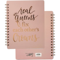 Real Queens Fix Each Other's Crowns Spiral Notebook in Blush Palette | 5.75" x 7.5" | 120 Lined Pages