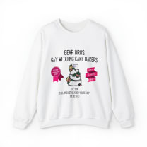 Bear Bros. Gay Wedding Cake Bakers Unisex Heavy Blend™ Crewneck Sweatshirt Sizes SM-5XL | Plus Size Available