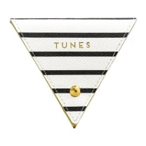 Triangular Earbuds Case | Black and White Stripes Cable Tidy Wire Case