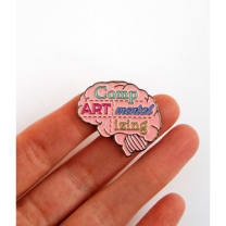 Compartmentalizing "Art" Brain Enamel Lapel Pin | Artist Statement Piece