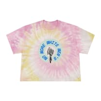 No More White Men's Podcasts Women's Tie-Dye Crop Tee - Color: Desert Rose, Size: XS