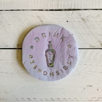 Drink Responsibly Silver Iridescent Potion Round Party/Beverage/Cocktail Napkins