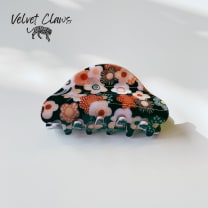 Velvet Claws Hair Clip | The Frenchie in Japanese Floral | Claw Clip in Velvet Travel Bag