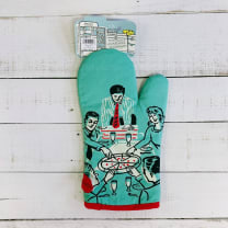 Pizza's Here Dad Oven Mitt in Retro Mint Green | Men's Dad Gift | Kitchen Thermal Single Pot Holder