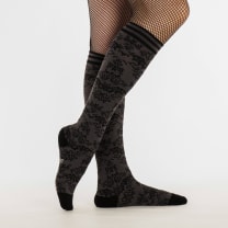 Bat Damask Knee High Socks | Spooky Halloween