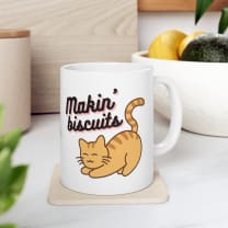 Makin' Biscuits Cat Ceramic Mug 11oz