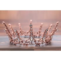 Aggressively Rosy Crown Tiara in Rose Gold and Opal | Royalty Crown Party or Bridal Hair Accessory