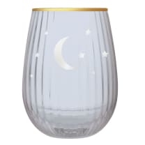 Moon and Stars Beveled Stemless Wine Glass | 19 Oz.