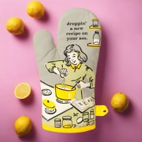 Droppin' a New Recipe on Your Ass Oven Oven Mitt | Kitchen Thermal Single Pot Holder | BlueQ at GetBullish