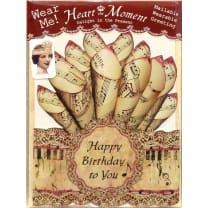 Happy Birthday Greeting Card with Tiara | Vintage Design | Music Piano