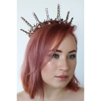 Aggressively Rosy Crown Tiara in Rose Gold and Opal | Royalty Crown Party or Bridal Hair Accessory