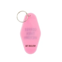 Coffee Then Victory Pink Motel Style Feminist Keychain