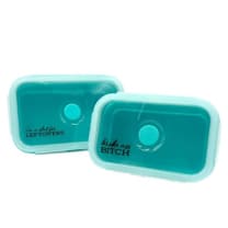 Set of 2 Broke Ass Leftovers Container Set | Collapsible Silicone Food Storage | Smartass & Sass at GetBullish