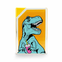 T-Rex Flask Style Pop Art Water Bottle | Flat Profile Fits in Handbag | BPA Free and Dishwasher Safe