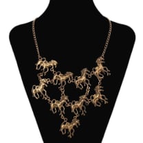 F*ck Yeah Horses Statement Necklace in Gold