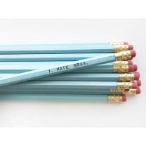 I. Hate. Bras. Wooden Pencil Set in Pastel Blue | Set of 5 Funny Novelty Pencils