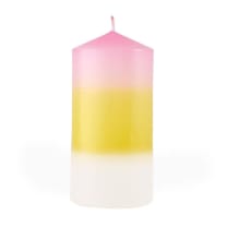 Mini Pillar Candle in Pink Orange White | Aesthetic Unscented Dinner Candle 4.75"