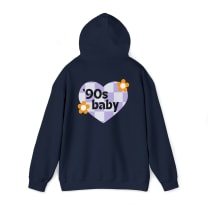 90's Baby Unisex Heavy Blend™ Hooded Sweatshirt Sizes S-5XL - Color: Navy, Size: S