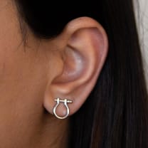 Whimsical White Gold Horseshoe Earrings