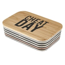 Cheat Day Bamboo Lunch Box | Bento Style Food Container | 7.5" x 5"