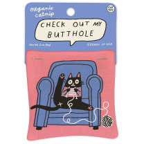 Check Out My Butthole Catnip Cat Toy | Premium Organic Catnip in Illustrated Cotton Pouch | BlueQ at GetBullish