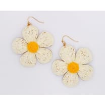 Golden Blooms Straw Earrings
