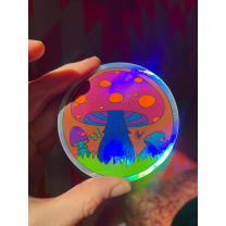 Groovy Mushroom Hologram Hippie Vinyl Sticker | 3"