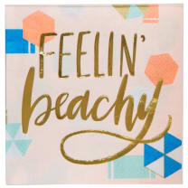 Feelin' Beachy Foil Party/Beverage/Cocktail Napkins |  9.75" square