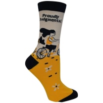 Proudly Judgmental Women's Crew Socks | Girl on a Bicycle