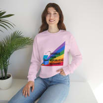 Divorce Your Republican Husband Unisex Heavy Blend™ Crewneck Sweatshirt Sizes SM-5XL | Plus Size Available - Color: Light Pink, Size: S