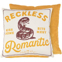 Reckless Romantic Kiss Some Bite Many Rattlesnake Throw Pillow | Western Themed Cushion |  16" x 16"