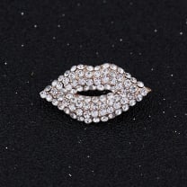 Diamond Kiss Lapel Pin | 0.9" Glam Rhinestone Gold Pin Brooch